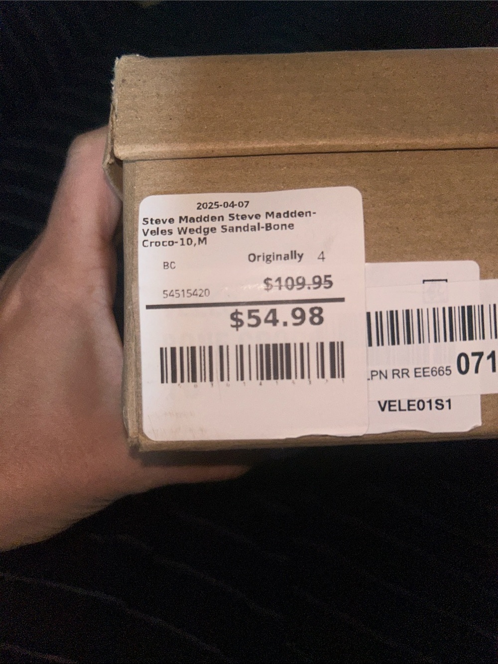 Steve Madden Veles Wedge Sandal - Bone Croc - Picture 5 of 5